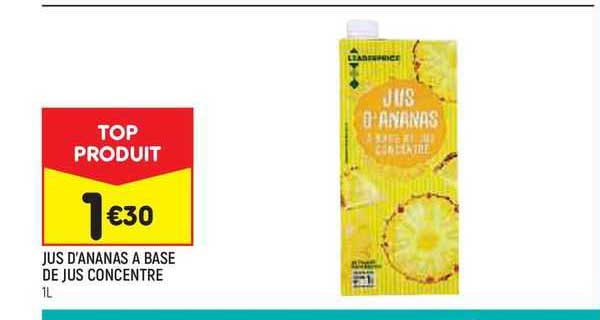 jus d'ananas à base de jus concentré