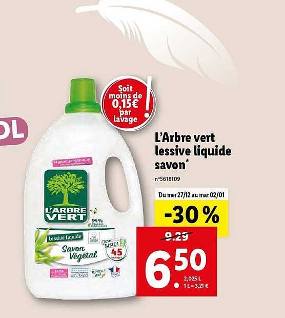 l'arbre vert lessive liquide savon