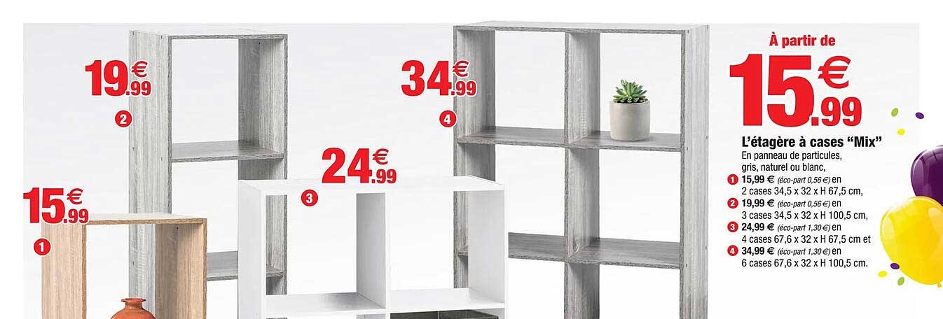 l'étagère à cases "mix"