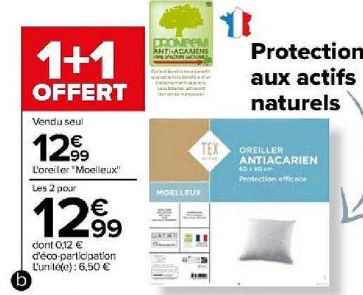 l'oreiller "moelleux" tex home