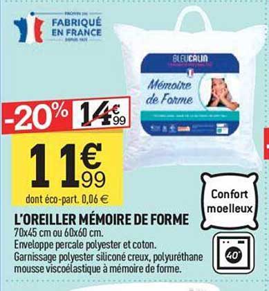 l'oreiller mémoire de forme bleucalin