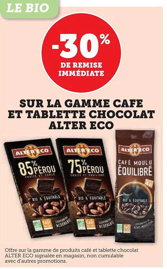 la gamme café et tablette chocolat alter éco