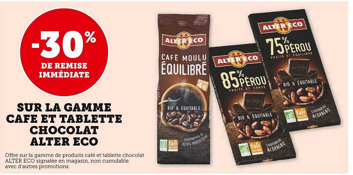 la gamme café et tablette chocolat alter éco