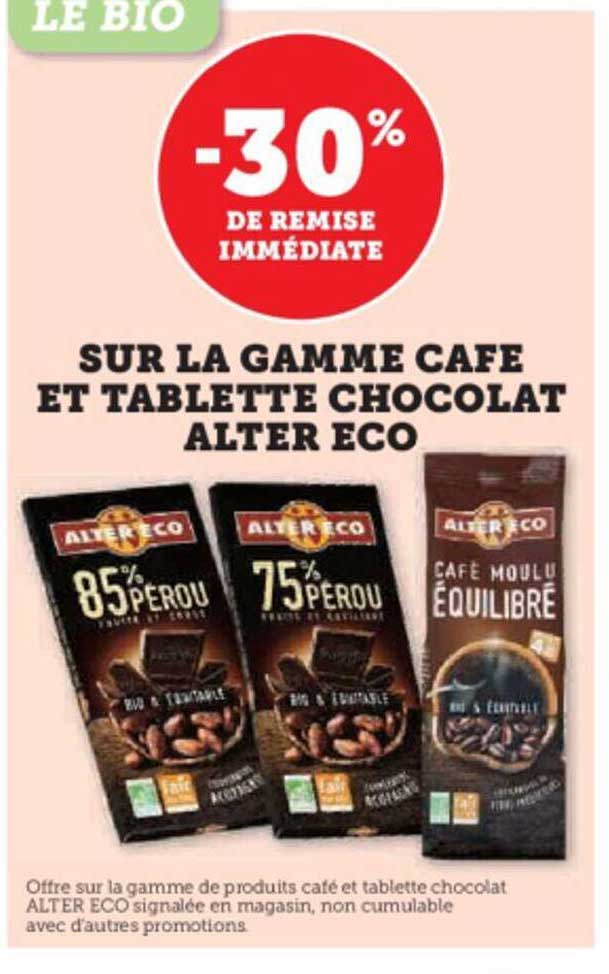 la gamme café et tablette chocolat alter éco