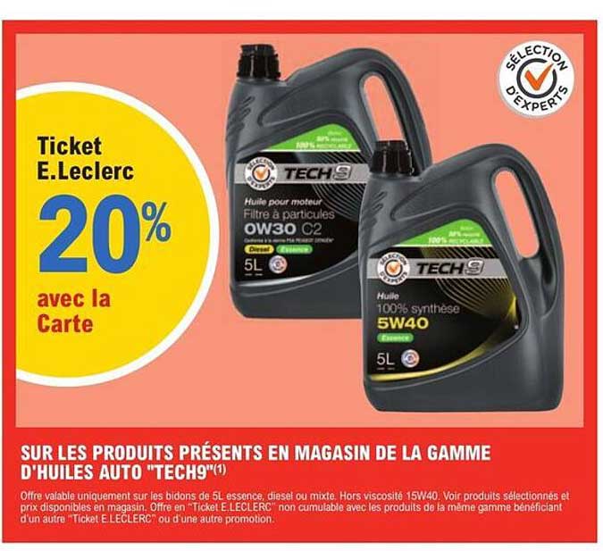 la gamme d'huiles auto "tech9"