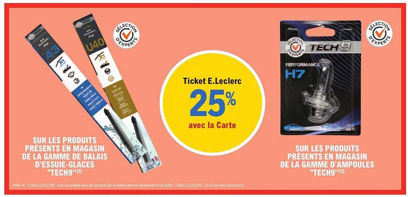 La Gamme De Balais D'essuie-glaces "tech9", La Gamme D'ampoules "tech9"