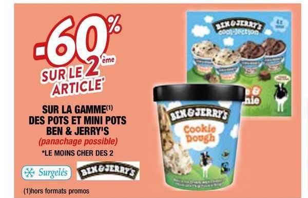 la gamme des pots et mini pots ben & jerry's
