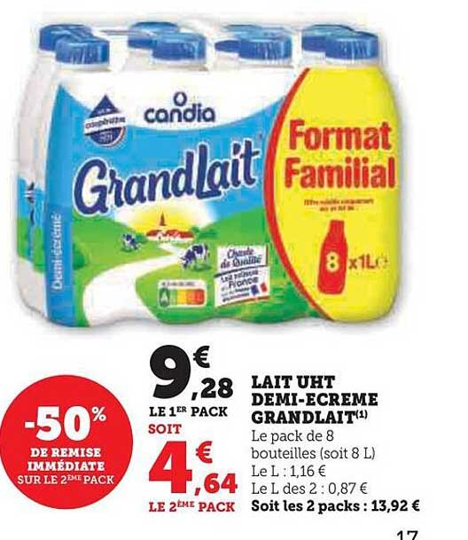 lait uht demi-écrémé grand lait