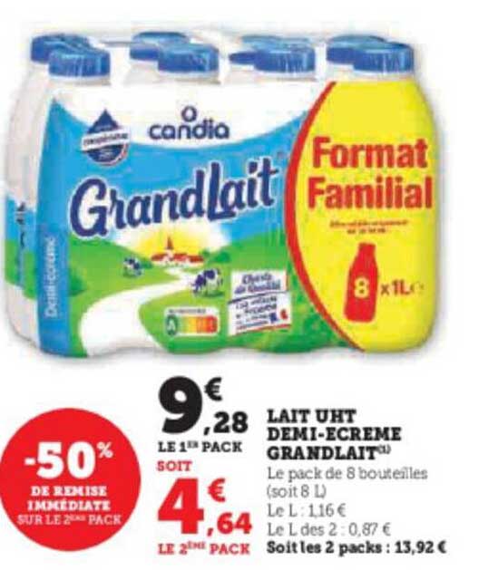 lait uht demi-écrémé grandlait