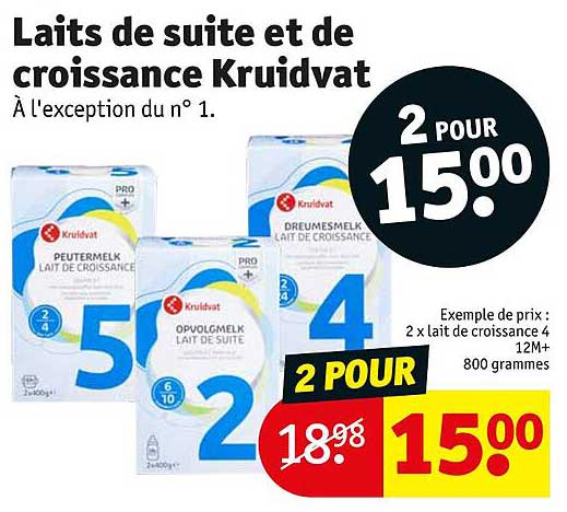 laits de suite et de croissance kruidvat