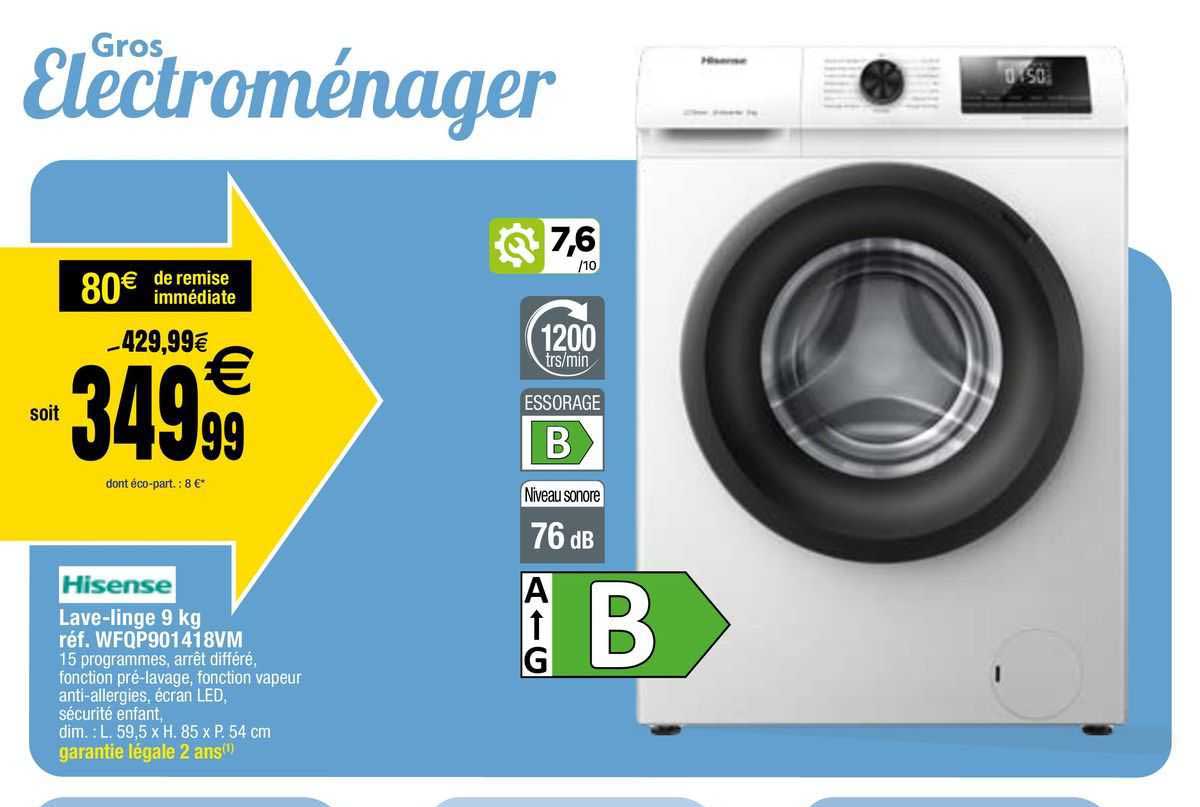 lave-linge 9 kg hisense