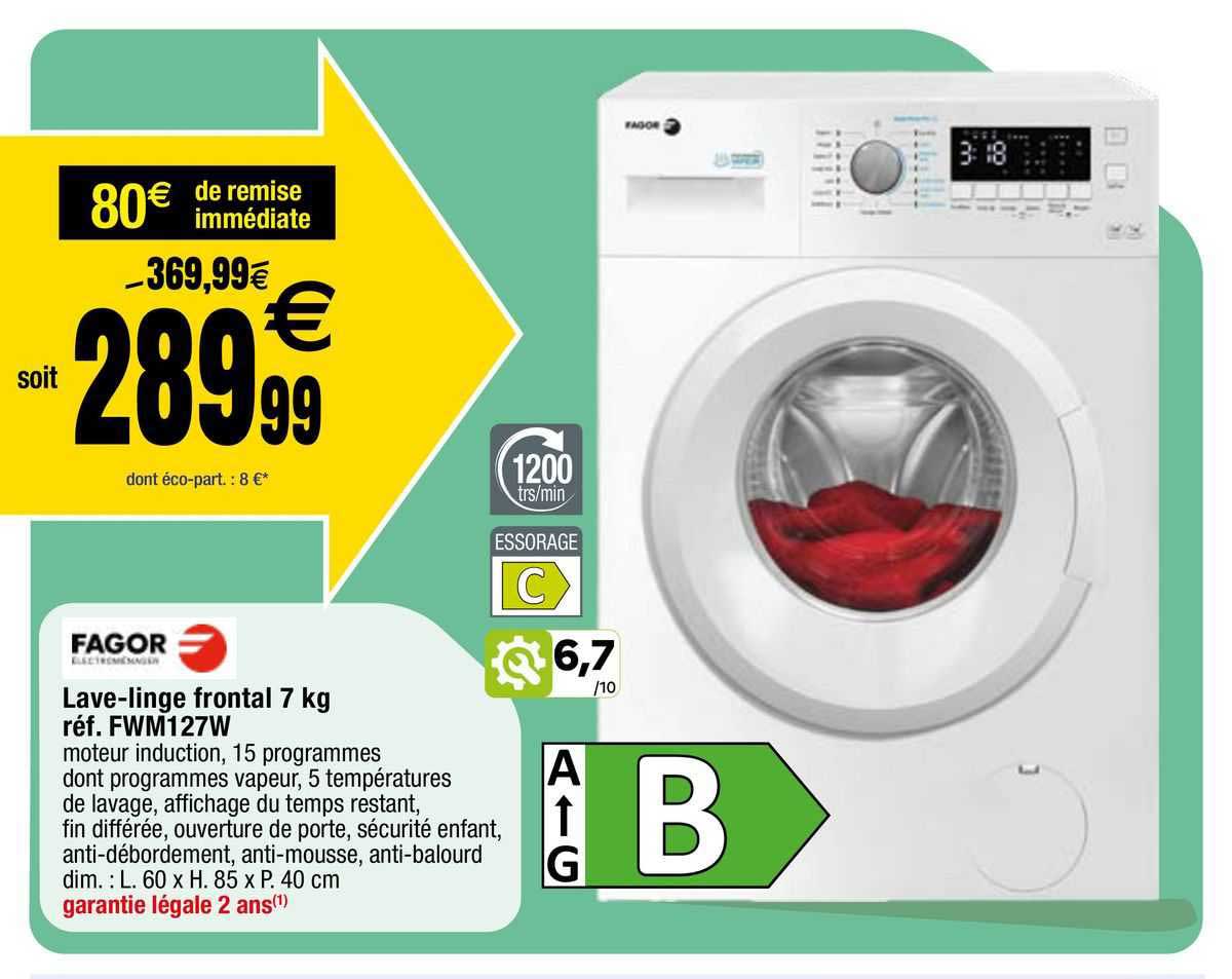 lave-linge frontal 7 kg fagor