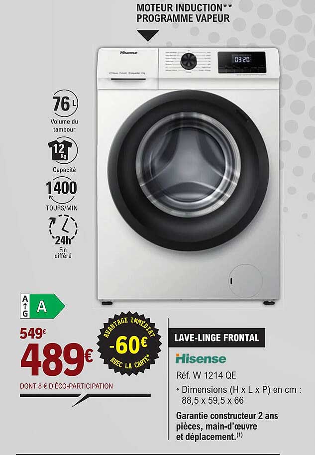 lave-linge frontal hisense