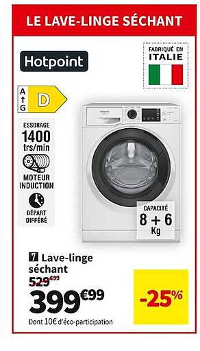 lave-linge séchant hotpoint