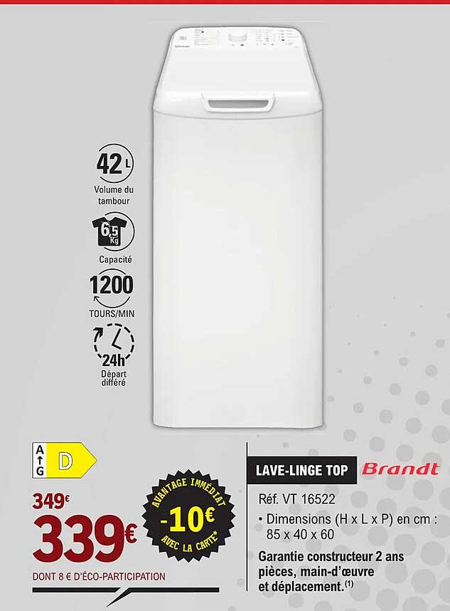 lave-linge top brandt