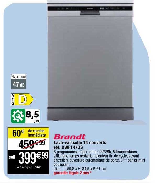 lave-vaisselle 14 couverts brandt