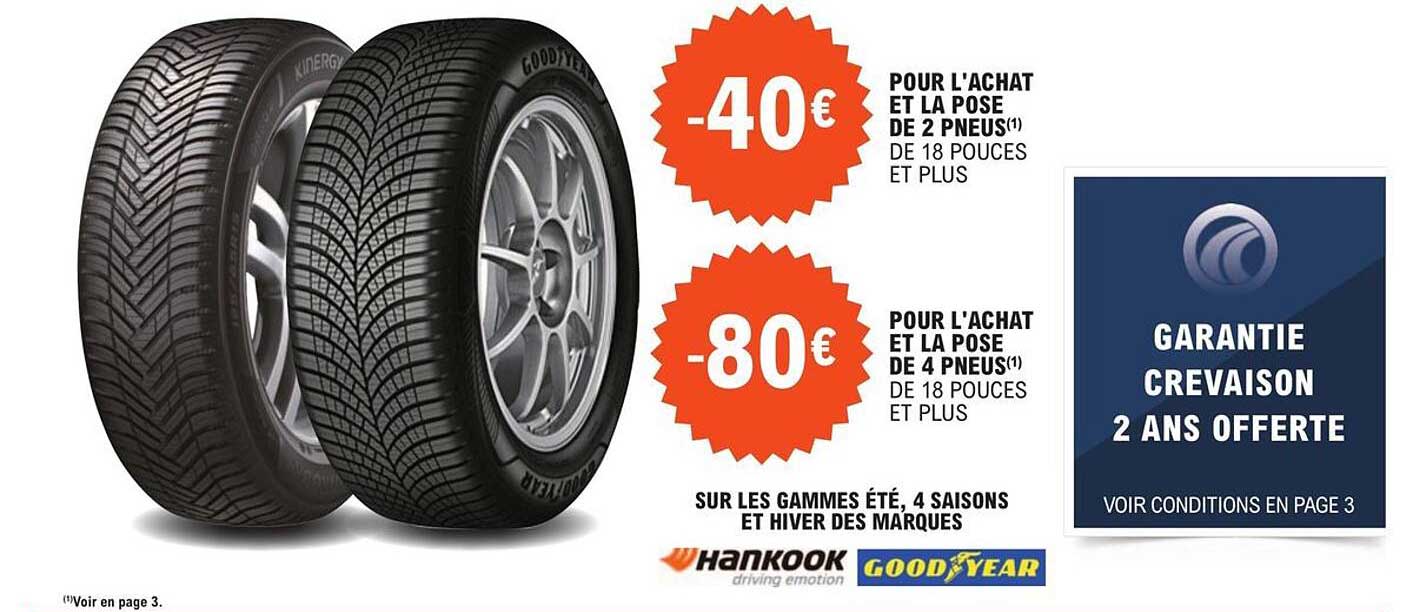 les gammes été, 4 saisons et hiver des marques hankook, good year