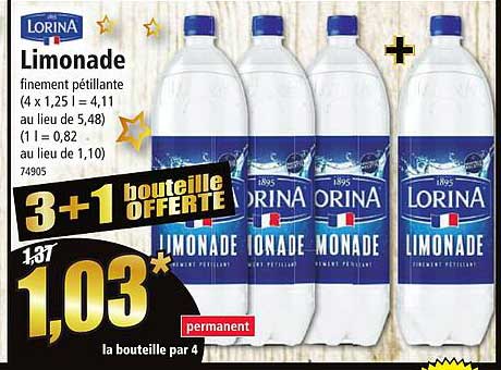 limonade finement pétillante lorina