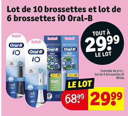 lot de 10 brossettes et lot de 6 brossettes iO oral-b