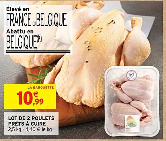 lot de 2 poulets prêts à cuire