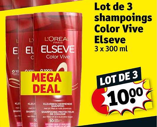 lot de 3 shampoings color vive elseve
