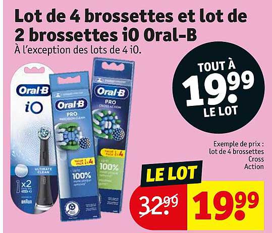 lot de 4 brossettes et lot de 2 brossettes iO oral-b