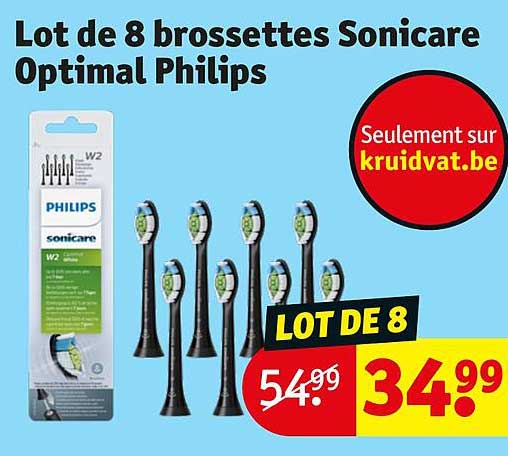 lot de 8 brossettes sonicare optimal philips