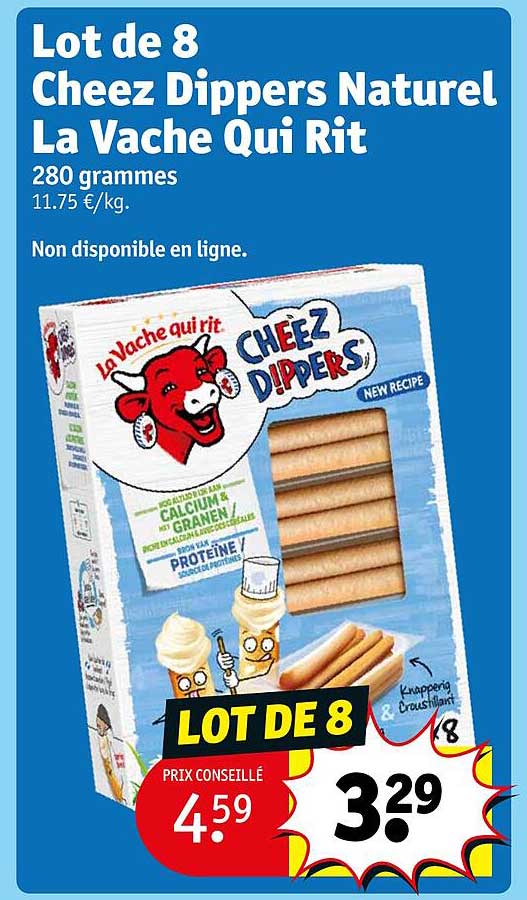 lot de 8 cheez dippers naturel la vache qui rit