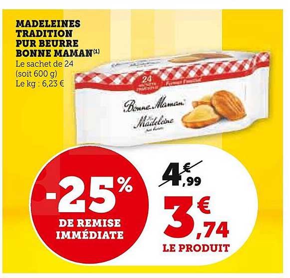madeleines tradition pur beurre bonne maman