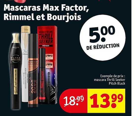 mascaras max factor, rimmel et bourjois