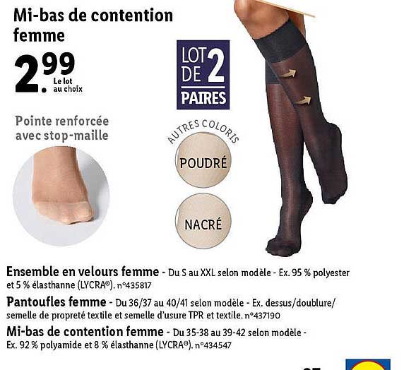 mi-bas de contention femme