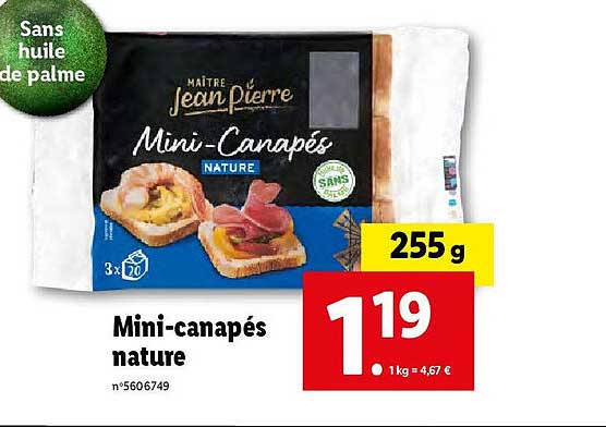 mini-canapés nature maître jean pierre