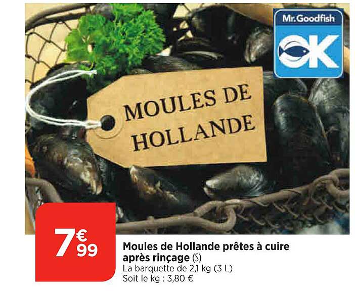 moules de hollande prêtes à cuire après rinçage