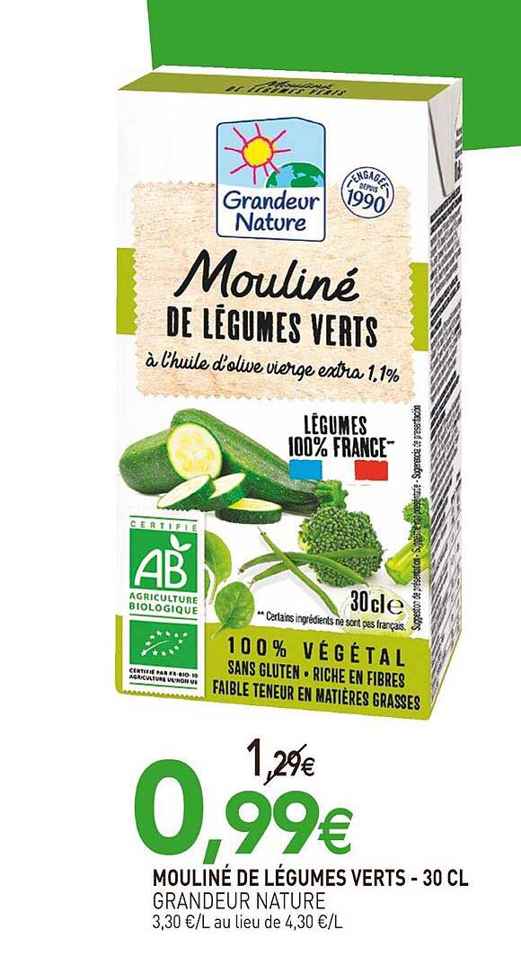 mouliné de légumes verts - grandeur nature - 30 cl