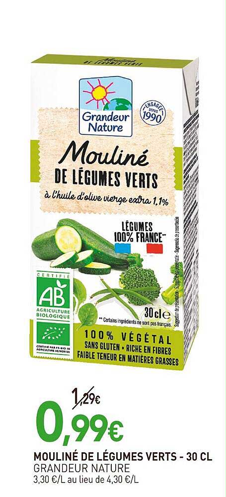 mouliné de légumes verts - grandeur nature - 30 cl