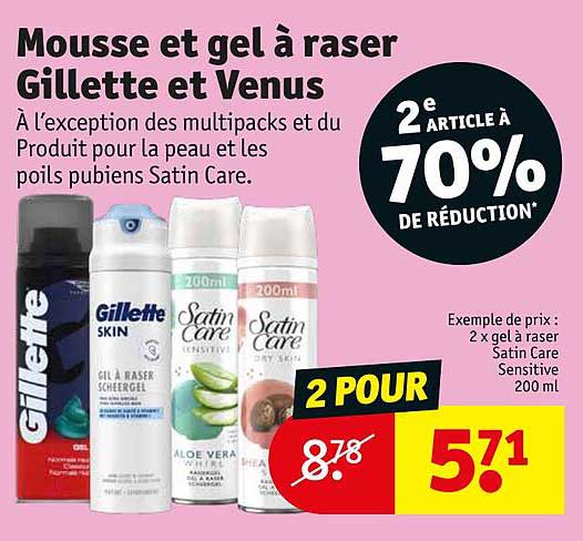 mousse et gel à raser gillette et venus