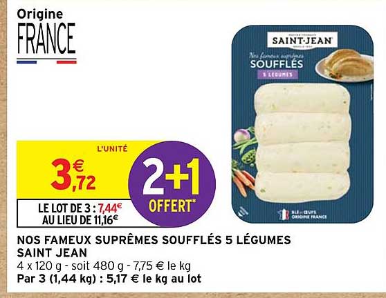 nos fameux suprêmes soufflés 5 légumes saint jean
