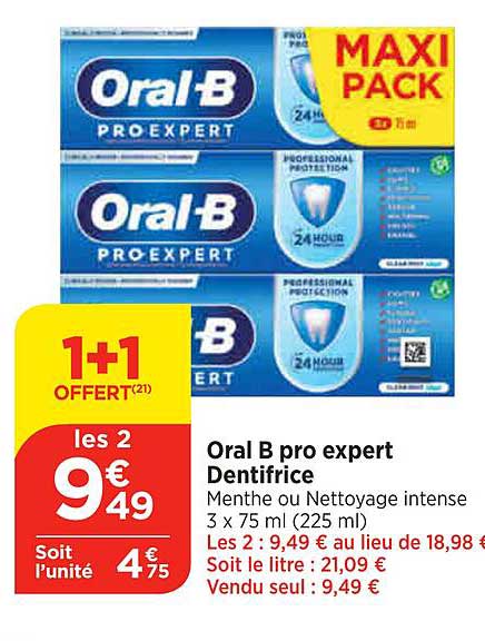 oral b pro expert dentifrice