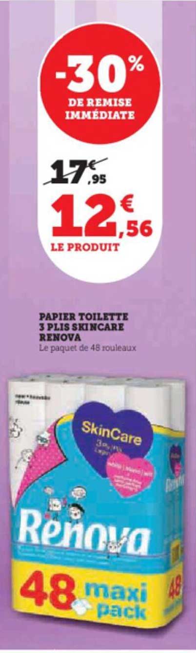 papier toilette 3 plis skincare renova