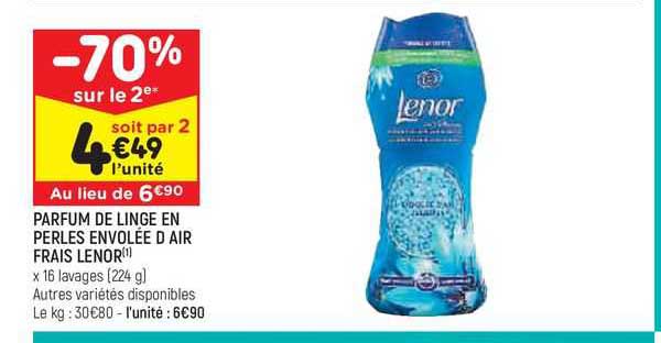 parfum de linge en perles envolée d'air frais lenor