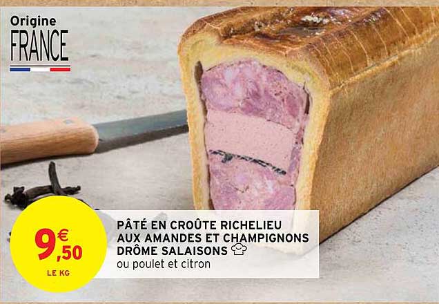 pâté en croûte richelieu aux amandes et champignons drôme salaisons