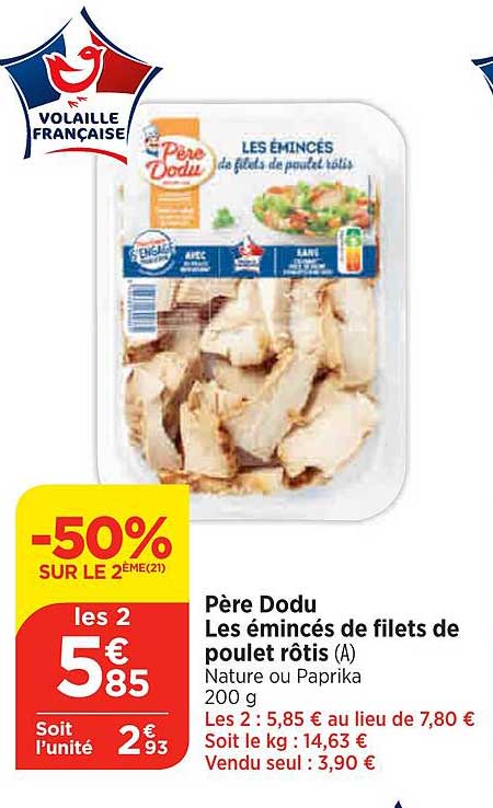 père dodu les émincés de filets de poulet rôtis