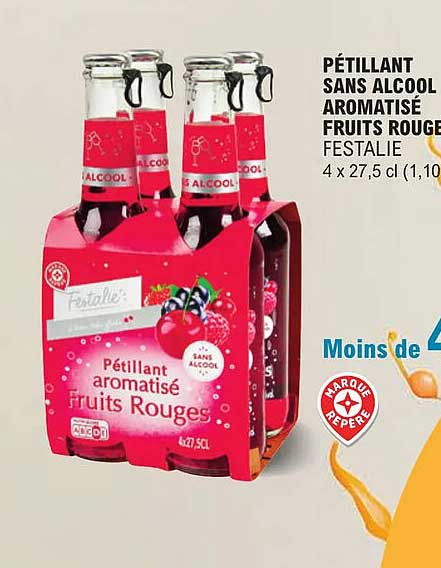 Pétillant Sans Alcool Aromatisé Fruits Rouge Festalie