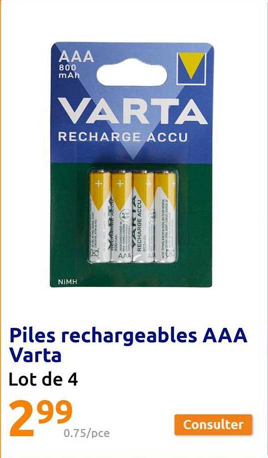 Piles Rechargeables Aaa Varta