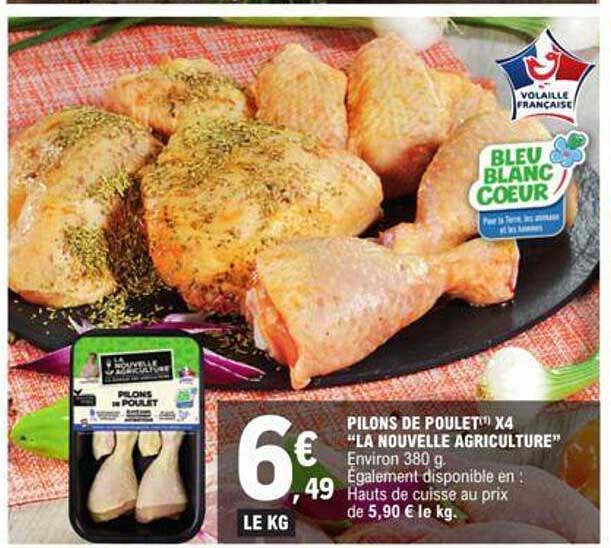 pilons de poulet x4 "la nouvelle agriculture"