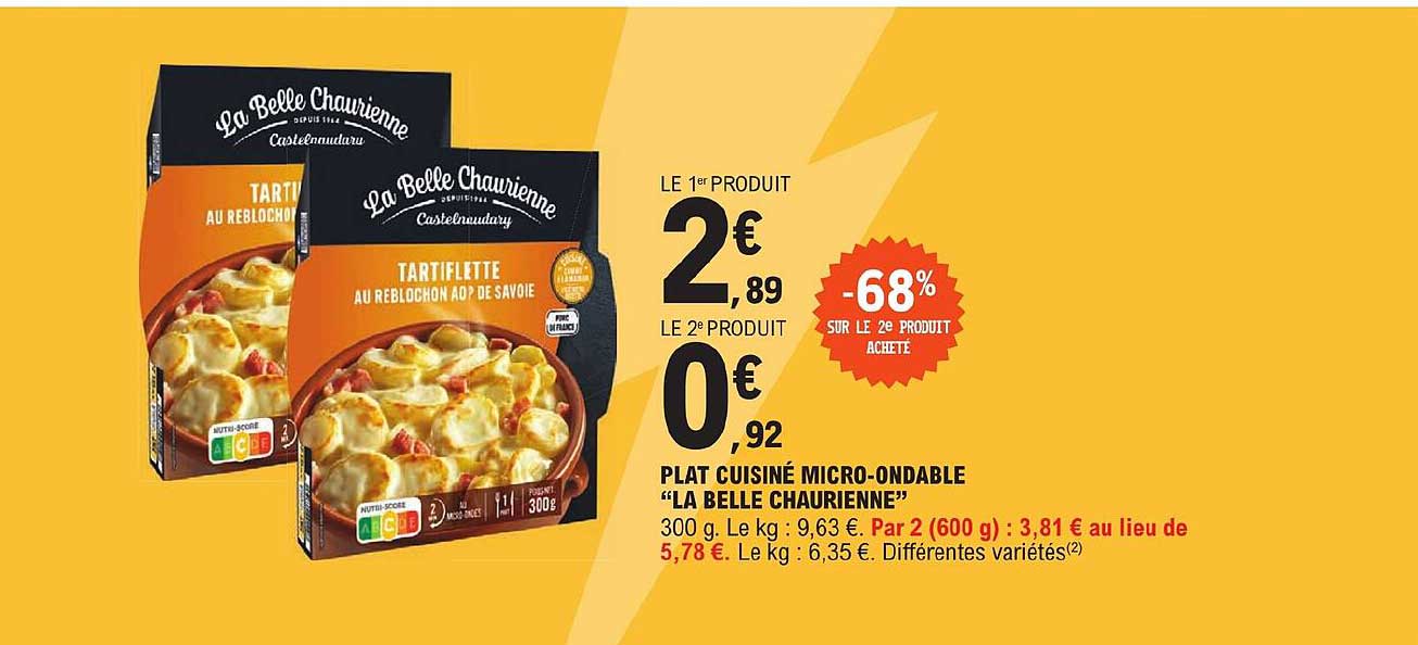 plat cuisiné micro-ondable "la belle chaurienne"