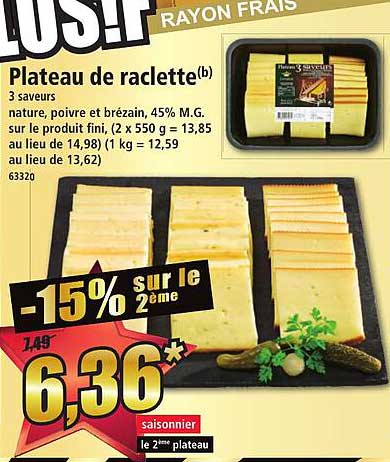 Plateau De Raclette 3 Saveurs