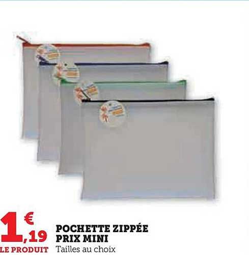 pochette zippée prix mini
