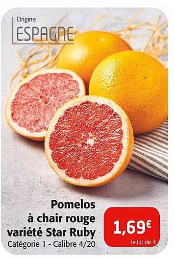 pomelos à chair rouge variété star ruby