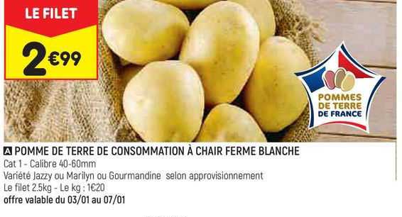 Pomme De Terre De Consommation à Chair Ferme Blanche